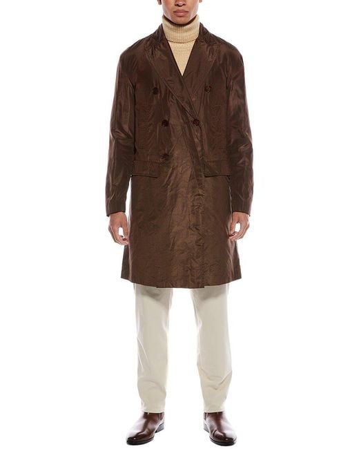 Valentino Brown Cappotto Silk Jacket for men
