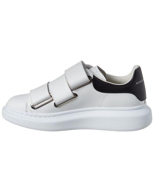 Alexander McQueen Velcro Oversole Leather Sneaker in White for Men | Lyst