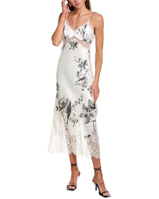 AllSaints White Evangelia Silk-Blend Maxi Dress