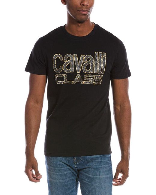 Class Roberto Cavalli Graphic T-shirt in Black for Men | Lyst