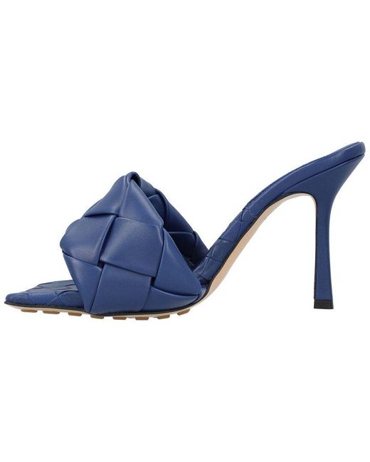 Bottega Veneta Blue Lambskin Leather Lido Mule, Never Worn (Authentic Pre- Loved)