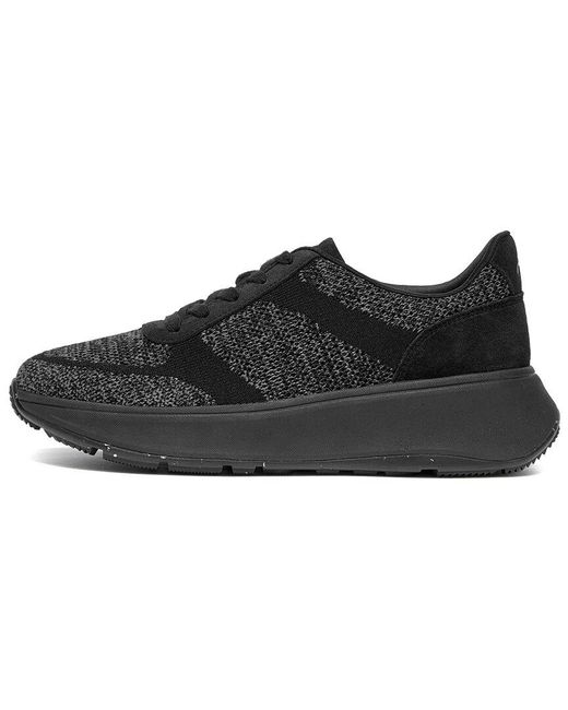 Fitflop Black F-mode Suede-trim Sneaker