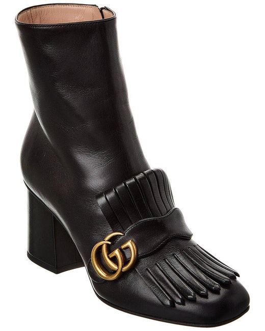 Gucci Black GG Leather Bootie