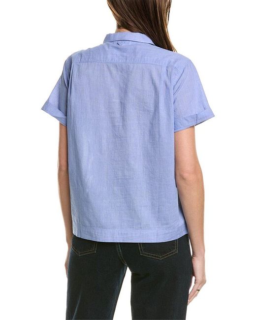 Alex Mill Blue Maddie Linen Camp Shirt