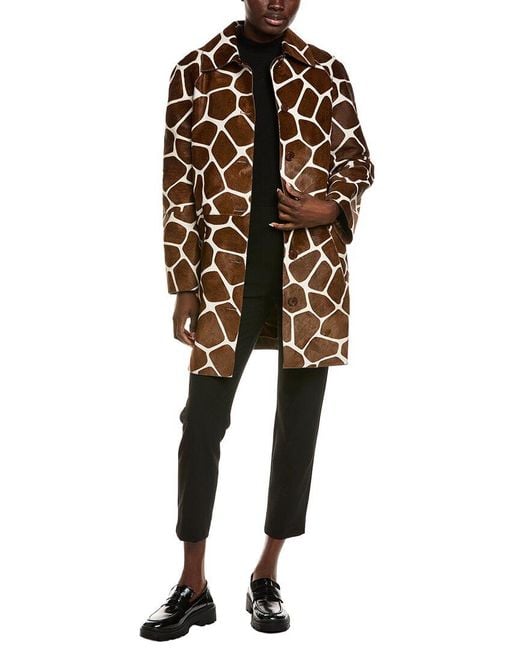 Michael Kors Black Giraffe Haircalf Coat