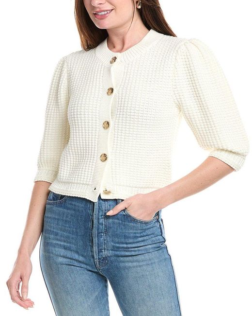 Ba&sh White Garance Cardigan