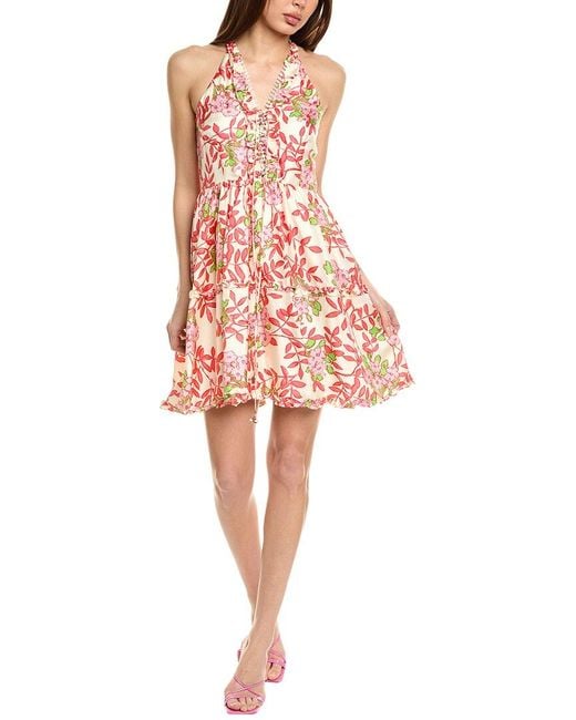 FLORA BEA NYC Red Sorrel Silk Mini Dress