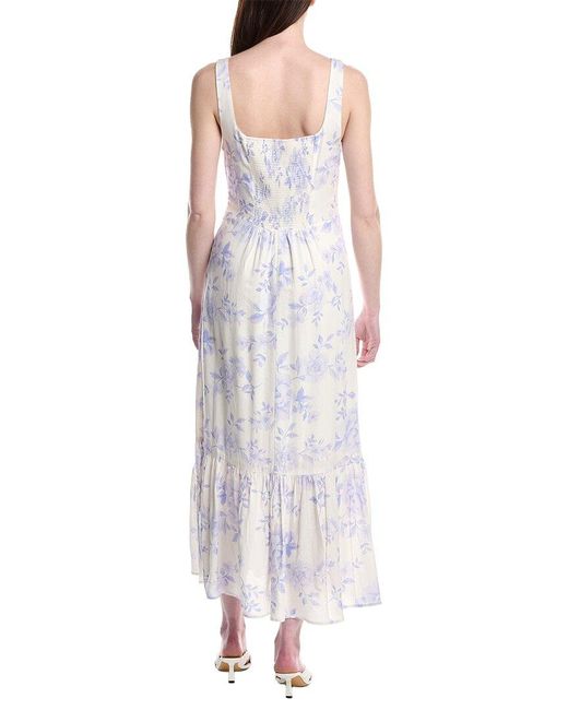 Saltwater Luxe Purple Tank Linen-Blend Midi Dress