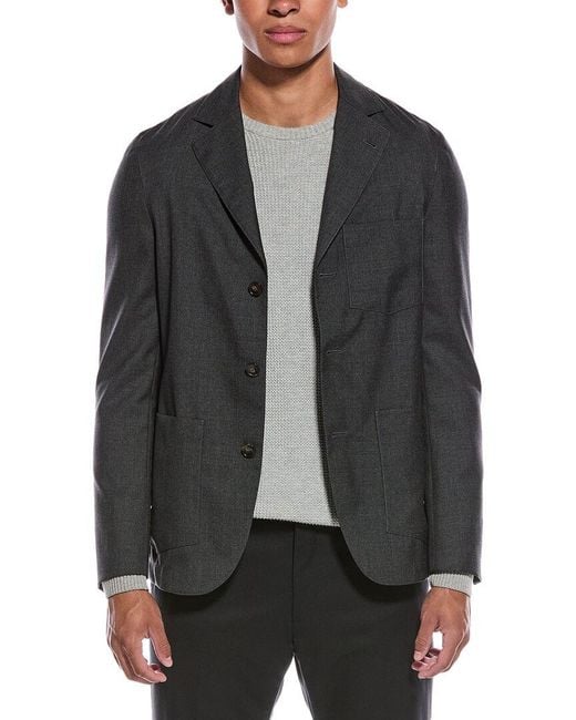 Officine Generale Gray Fresco Wool Jacket for men