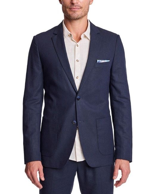 Paisley & Gray Blue Dover Linen-Blend Jacket for men