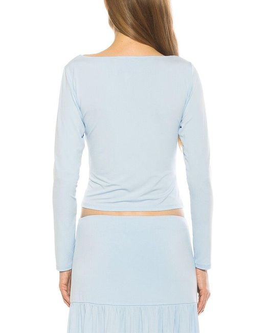 Alexia Admor Blue Dahlia Shirt