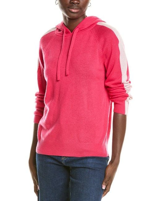 Brodie Cashmere Pink Wool & Cashmere-Blend Lurex Stripe Hoodie