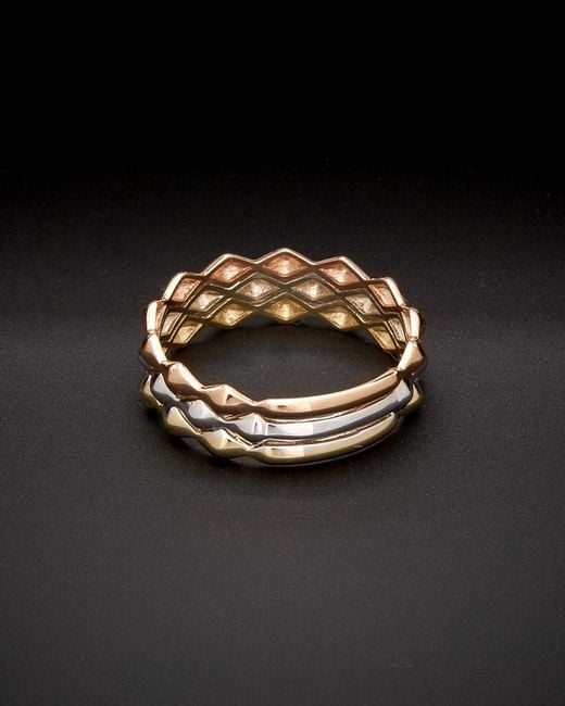 Italian Gold Black 14k Tri-tone Ring
