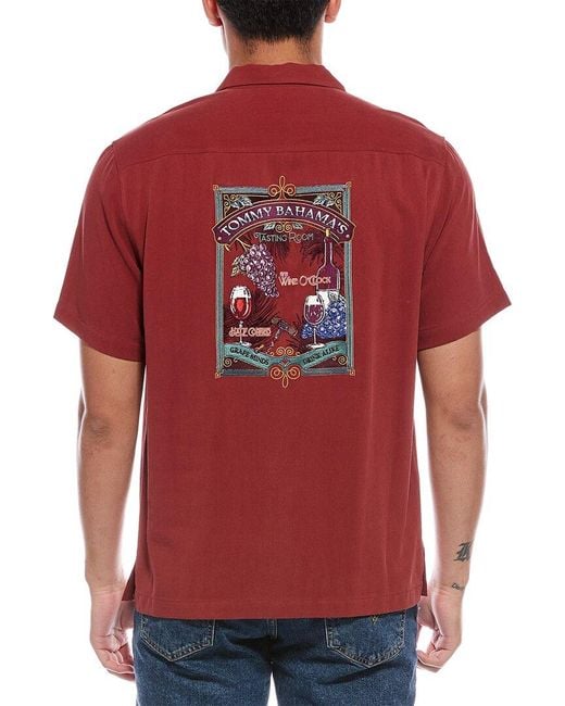 Tommy Bahama Red Grape Minds Drink Alike Silk Camp Shirt for men