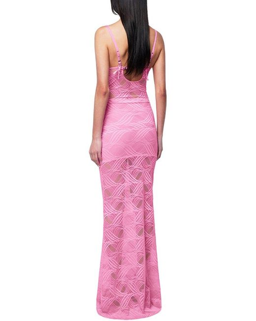 OW Collection Pink Flora Maxi Dress