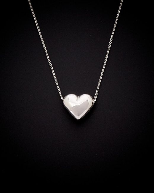 Italian Gold Black 14k Heart Pendant Necklace