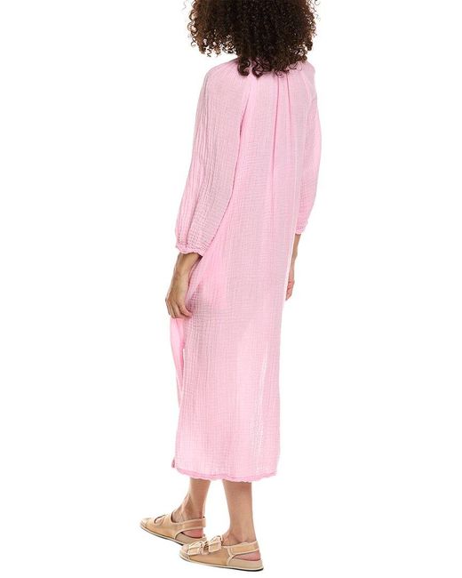 Sundry Pink Side Slit Midi Dress