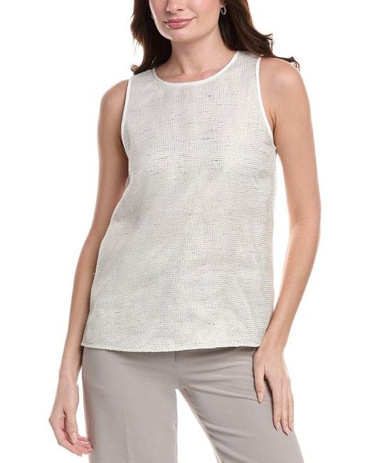 Lafayette 148 New York Gray Linen Tank