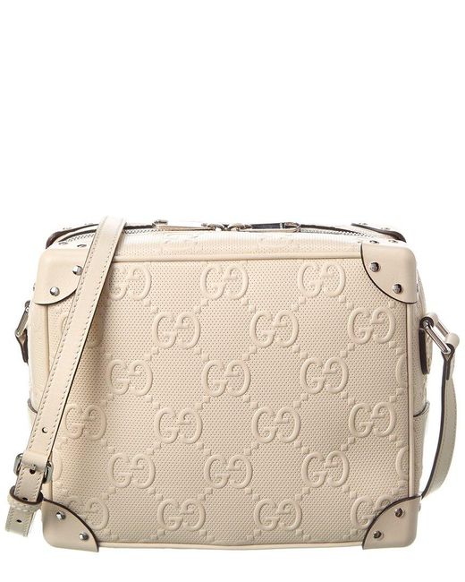 Gucci Natural GG Embossed Leather Shoulder Bag