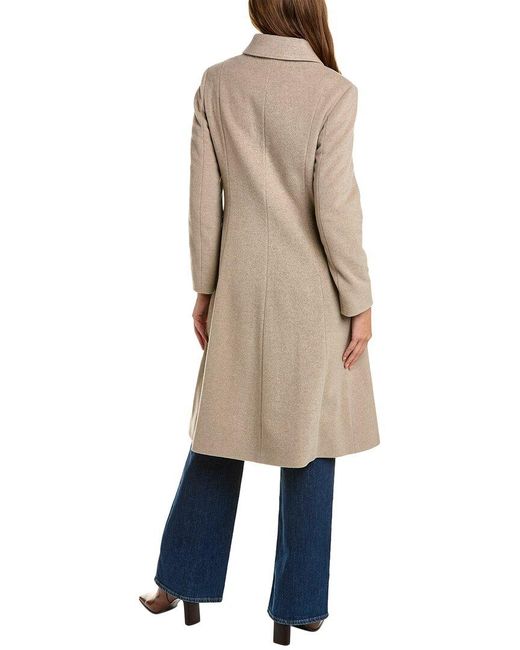 Cinzia Rocca Blue Wool & Cashmere-blend Coat