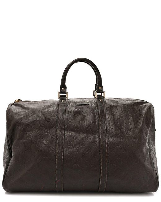 Gucci Black Brown Ssima Leather Duffle Bag No Strap (authentic Pre-loved)