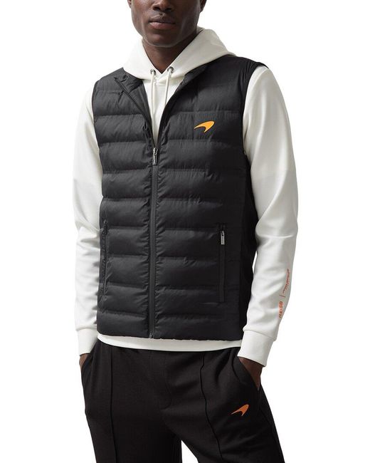 Reiss Black Foster Sleeveless Quilted Shirt for men