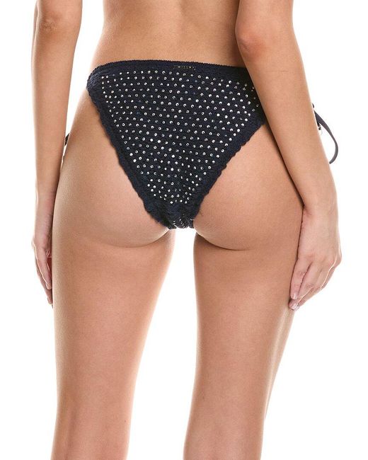 MILLY Blue Glimmer String Bikini Bottom