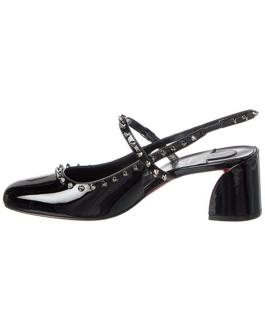 Christian Louboutin Black Janispikes 55 Patent Pump