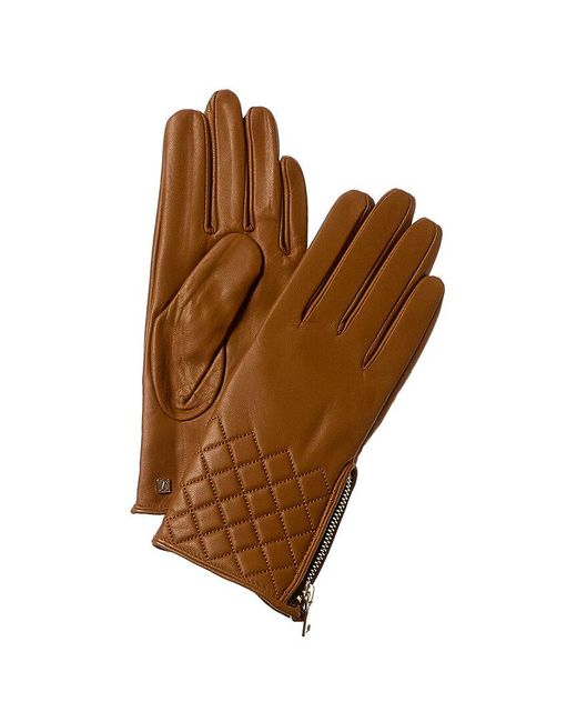 Bruno Magli Brown Cashmere-lined Leather Glove