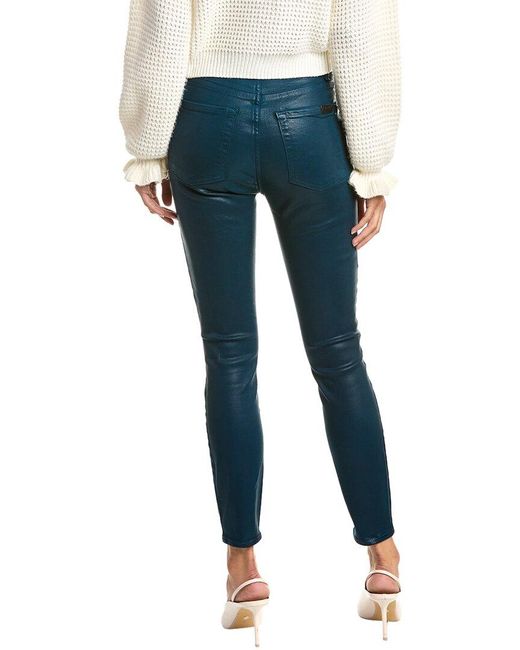 7 For All Mankind Blue High-waist Ankle Skinny Faux Jeans