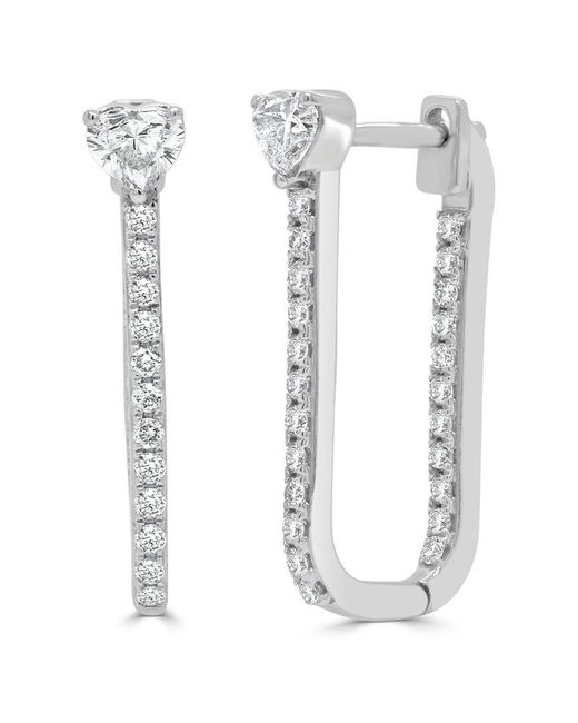 Sabrina Designs White 14K 0.85 Ct. Tw. Diamond Hoop Earrings