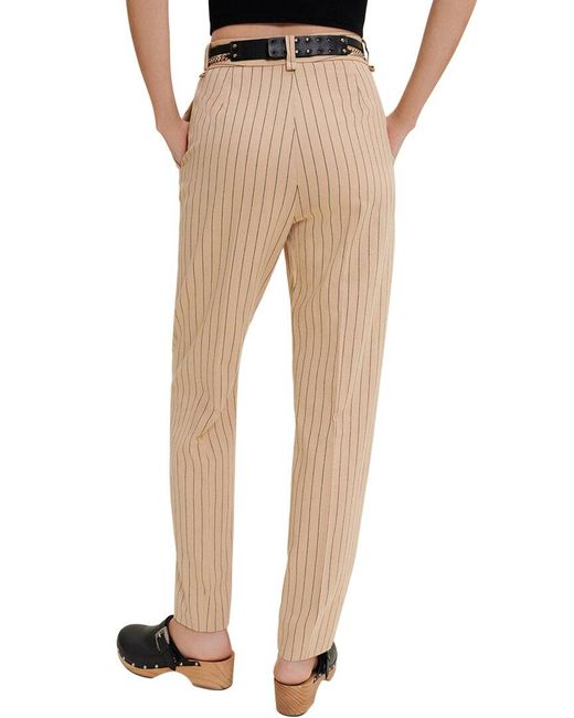 Maje Natural Linen-blend Pant