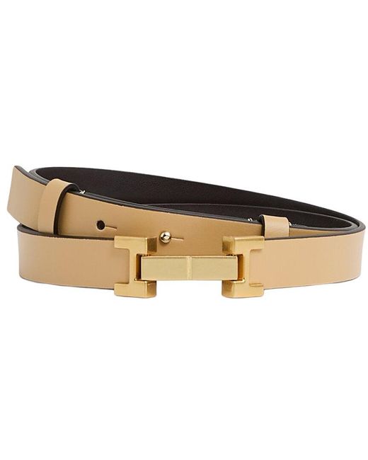 Reiss White Hayley Metal Hardware Leather Belt