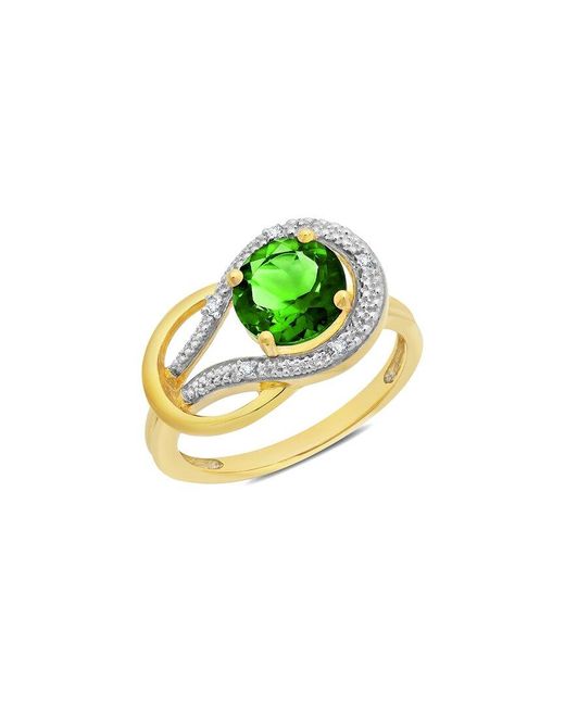 MAX + STONE Green Max + Stone 10k 1.60 Ct. Tw. Diamond & Created Emerald Eternity Ring