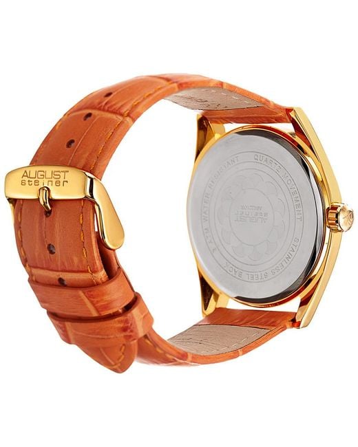 August Steiner Multicolor Leather Watch