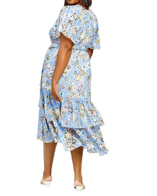 Tanya Taylor Blue Brittany Midi Dress