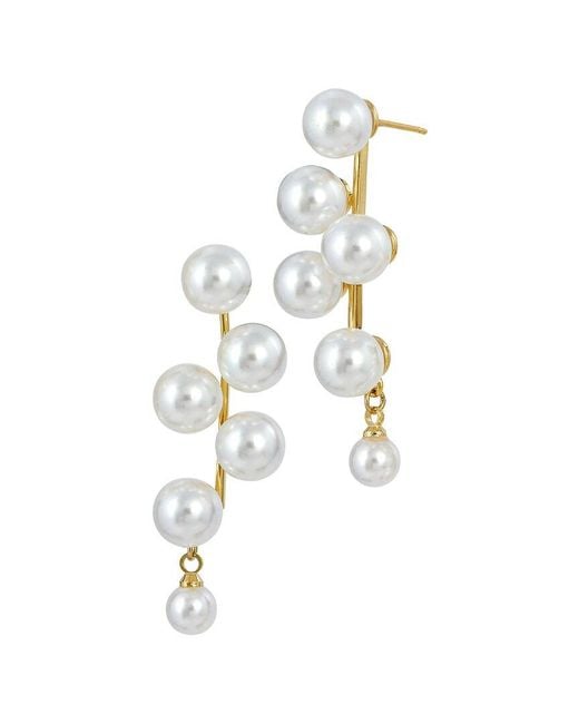 Savvy Cie White Cascade Drop 6-8Mm Pearl Earrings