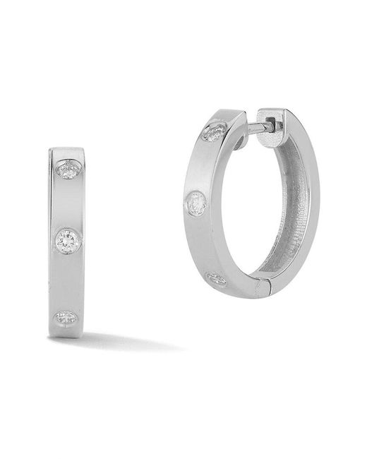 Ember Fine Jewelry White 14k 0.1 Ct. Tw. Diamond Huggie Earrings