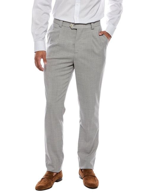 Brunello Cucinelli Gray Wool Trouser for men