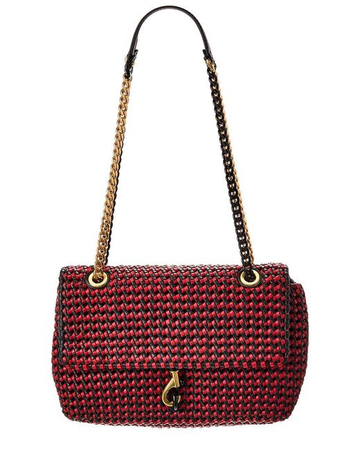 Rebecca Minkoff Edie Medium Woven Leather Crossbody in Red Lyst UK