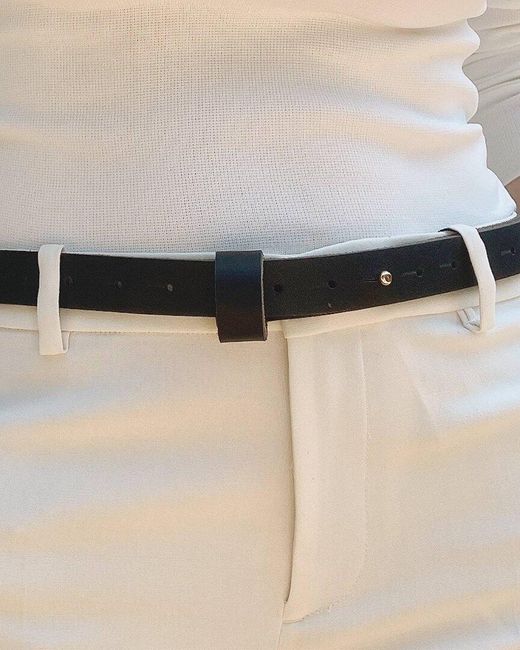 Ada Black Iris Leather Belt