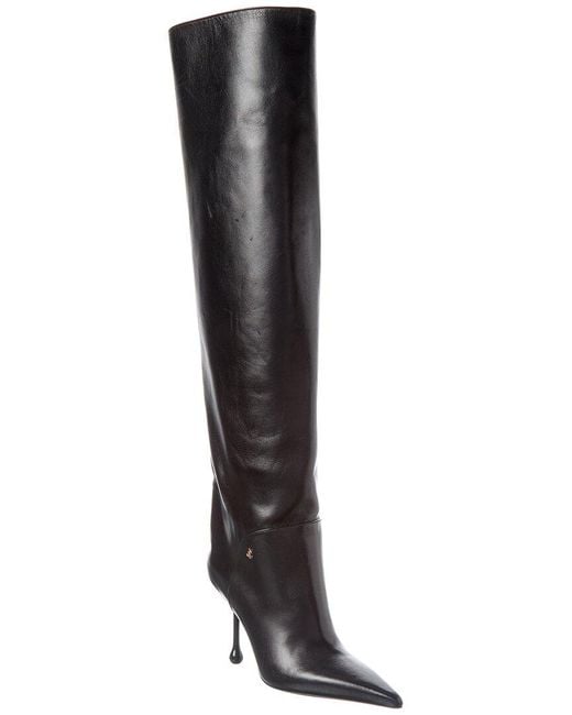 Jimmy Choo Black Cycas Kb 95 Leather Knee-High Boot