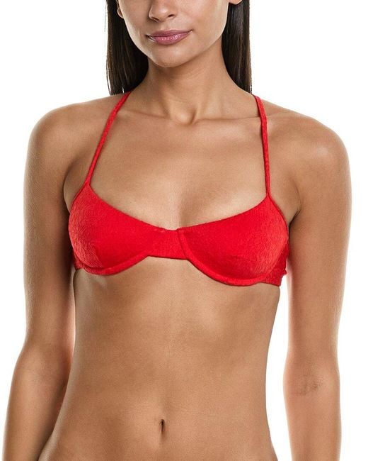 Mara Hoffman Red Mazlyn Bikini Top