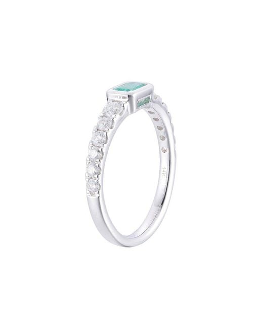 Gregg Ruth Blue 14K 0.66 Ct. Tw. Diamond & Emerald Ring