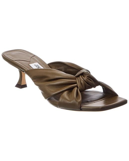 Jimmy Choo Brown Avenue 50 Leather Sandal