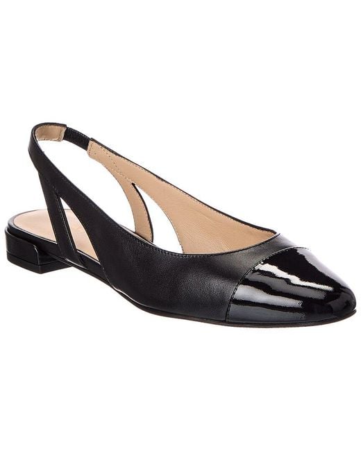 Stuart Weitzman Blue Sleek Leather Slingback Flat