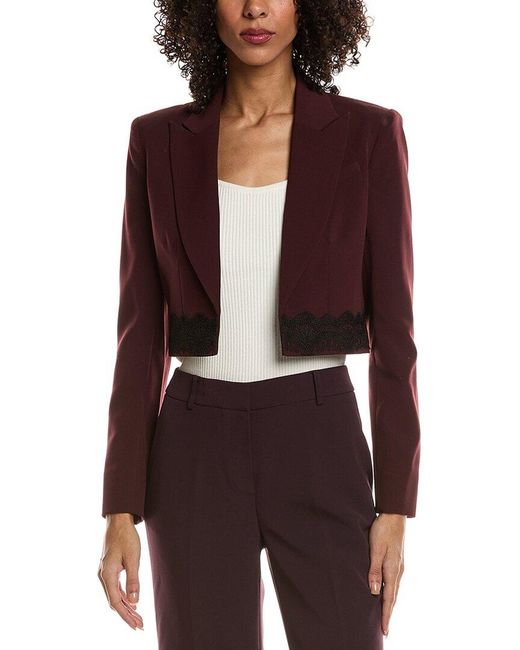 Kenneth Cole Purple Fitted Cropped Blazer