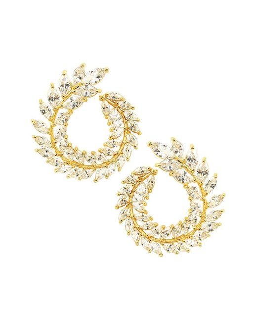 Eye Candy LA Metallic Charlotte 24k Gold Plated Cz Loop Earrings