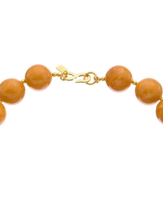 Kenneth Jay Lane Orange Plated Bead Necklace