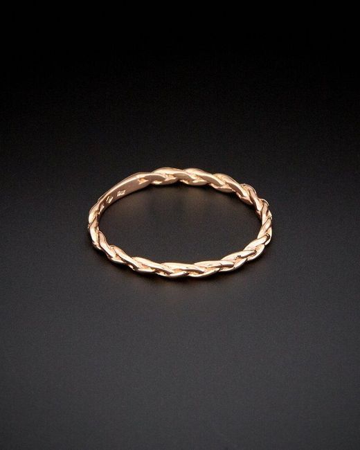 Italian Gold Black 14k Italian Rose Gold Braided Ring